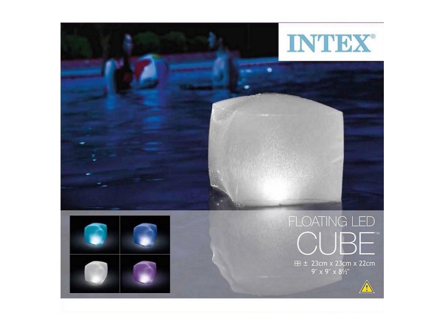 Luce Led galleggiante Intex 28694 Cubo luminoso giardino piscina 4 colori